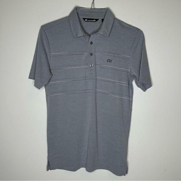 Travis Mathew Small Gray on Gray Striped Golf Polo - Picture 4 of 6